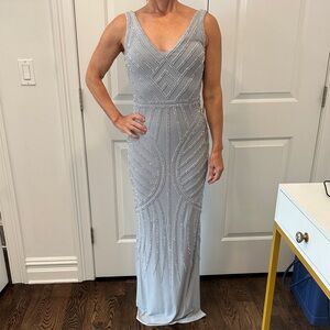 AQUA Elegant Gray Sleeveless Dress